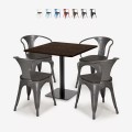 Horeca set met tafel 90x90 cm en 4 stoelen Burke Aanbieding