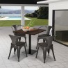 Horeca set met tafel 90x90 cm en 4 stoelen Burke 
