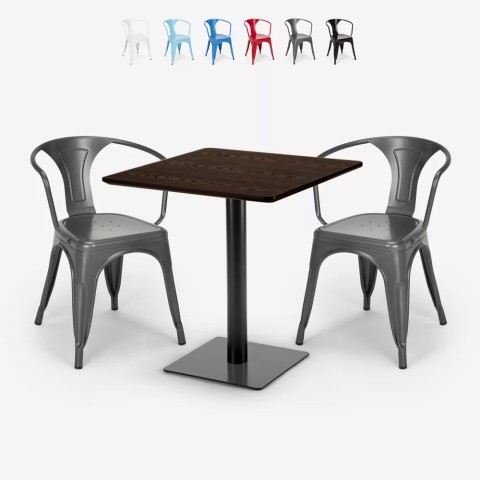 Horeca set met 2 stoelen en salontafel 70x70 cm Starter Aanbieding