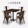 Horeca set met tafel 90x90 cm en 4 stoelen Edgar Afmetingen
