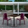 Vierkante tafel 60x60 cm houteffect blad met 2 gekleurde stoelen Ice Kiss 