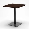 Vierkante tafel 60x60 cm zwart onderstel en houten blad met 2 gekleurde stoelen Gruvyer Kiss 