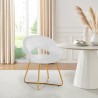 Chaise fauteuil velours séjour cuisine restaurant pieds dorées Wisel Remises