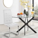 Chaise cuisine salle à manger élégante dossier haut en similicuir Dudak Remises
