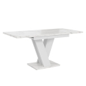 Table extensible moderne blanche 120-160x80cm effet marbre Masiv Vente