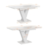 Table extensible moderne blanche 120-160x80cm effet marbre Masiv Réductions