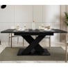 Table extensible de salon séjour 8 places noir effet marbre Bronx Remises