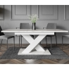 Table extensible 140-180cm design moderne effet marbre blanc Bronx Remises
