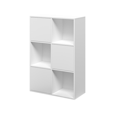 Boekenkast met kantoorladen 6 planken wit 65x30x97cm Ika 5 Aanbieding