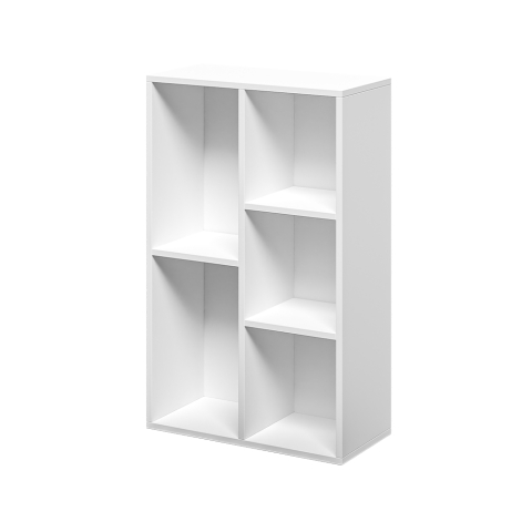 Armoire de Bureau Blanc 5 Étagères Cubiques Moderne 50x25x80cm Ika 3 Promotion