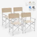 Set van 4 opvouwbare draagbare strandstoelen Regista Gold Korting