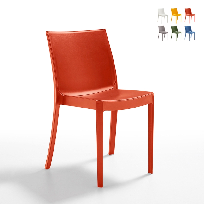 Chaise de restaurant bar jardin empilable en polypropylène pour l'extérieur et l'intérieur Perla BICA Réductions Chaise de restaurant bar jardin empilable en polypropylène pour l'extérieur et l'intérieur Perla BICA Réductions