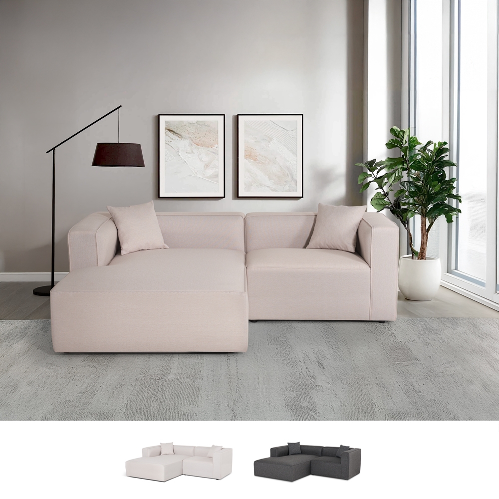 Canapé modulaire 3 places en tissu modulable avec méridienne d'angle Lorys Promotion Canapé modulaire 3 places en tissu modulable avec méridienne d'angle Lorys Promotion