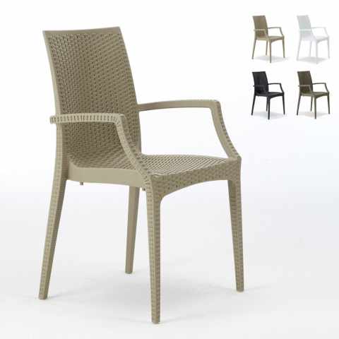 Set van 20 polyrotan stoelen voor café of restaurant Grand Soleil Bistrot Arm Aanbieding