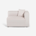 Canapé modulaire 3 places en tissu modulable avec méridienne d'angle Lorys Modèle