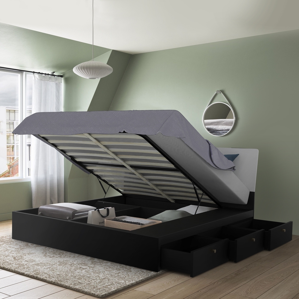 Tweepersoonsbed 160x190 cm in modern design opklapbaar met opbergruimte Steyr 