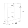 Meuble de salle de bain moderne polyvalent 2 portes 2 tiroirs 60cm Takari 