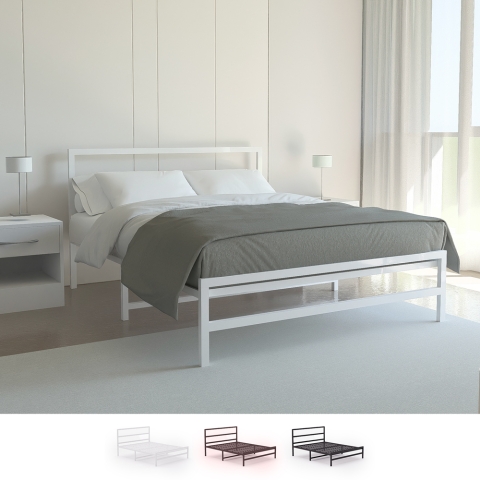 Metalen tweepersoonsbed met lattenbodem 160x200 cm Skjern Aanbieding