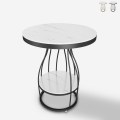 Table basse ronde 50x63cm en métal doré noir et marbre Neep XL Promotion