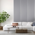 4 x decoratieve akoestische houten wandpanelen in grijs 240x60 cm Kover-DW Verkoop