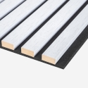 4 x decoratieve akoestische houten wandpanelen in grijs 240x60 cm Kover-DW Catalogus