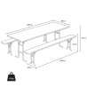 10 Table de brasserie bancs bois pliant ensemble 220x80 Choix
