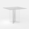 Table à manger en polycarbonate transparent carrée 80x80cm Holden Vente