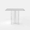Table à manger en polycarbonate transparent carrée 80x80cm Holden Offre