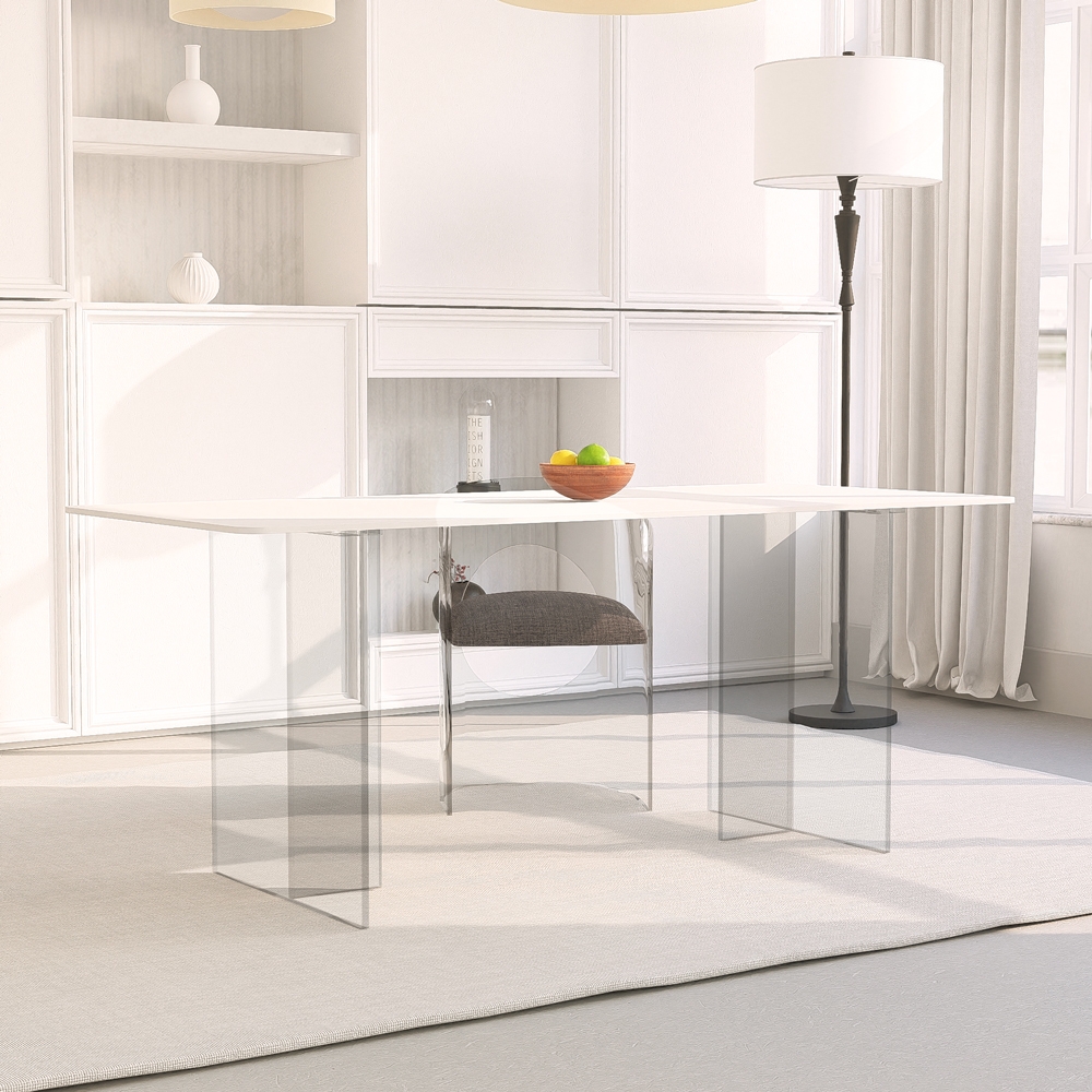 Table de salle à manger transparente 140x80cm design moderne Faust Promotion Table de salle à manger transparente 140x80cm design moderne Faust Promotion