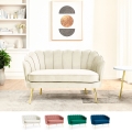 2-zits bank in vintage stijl fluweel met gouden poten Balos Aanbieding