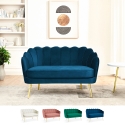 2-zits bank in vintage stijl fluweel met gouden poten Balos Catalogus