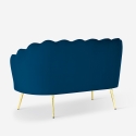 2-zits bank in vintage stijl fluweel met gouden poten Balos Model