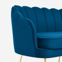 2-zits bank in vintage stijl fluweel met gouden poten Balos Karakteristieken