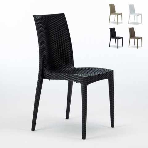 Polyrattan stoelen voor cafè en restaurant Grand Soleil aanbiedingsvoorraad 22 stuks Bistrot