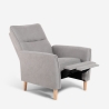 Moderne handmatig verstelbare relaxfauteuil van stof Sabrina Aanbod