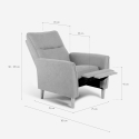 Moderne handmatig verstelbare relaxfauteuil van stof Sabrina Voorraad