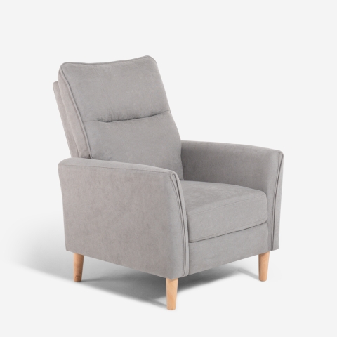 Moderne handmatig verstelbare relaxfauteuil van stof Sabrina Aanbieding