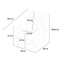 Relaxfauteuil in fluweelstof met verstelbare rugleuning Ethron Lux 