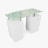 Table manucure avec plateau en verre roulettes et aspirateur Ginger Promotion