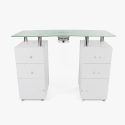 Table manucure avec plateau en verre roulettes et aspirateur Ginger Remises