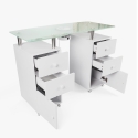 Table manucure avec plateau en verre roulettes et aspirateur Ginger Offre