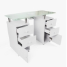 Table manucure avec plateau en verre roulettes et aspirateur Ginger Offre