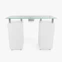 Table manucure avec plateau en verre roulettes et aspirateur Ginger Réductions