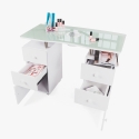 Table manucure pour esthéticienne en verre aspirateur roues Cinnamon Offre