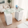 Table manucure avec plateau en verre roulettes et aspirateur Ginger Vente