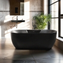 Ovaal vrijstaand matzwart bad 170x75 cm Heraklia Dark Aanbieding