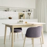 Uitschuifbare houten eettafel 115-145x80 cm met glazen blad in wit of zwart Pixam Aanbod