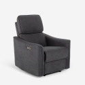 Fauteuil relax électrique ergonomique inclinable tissu port USB Chiara Promotion