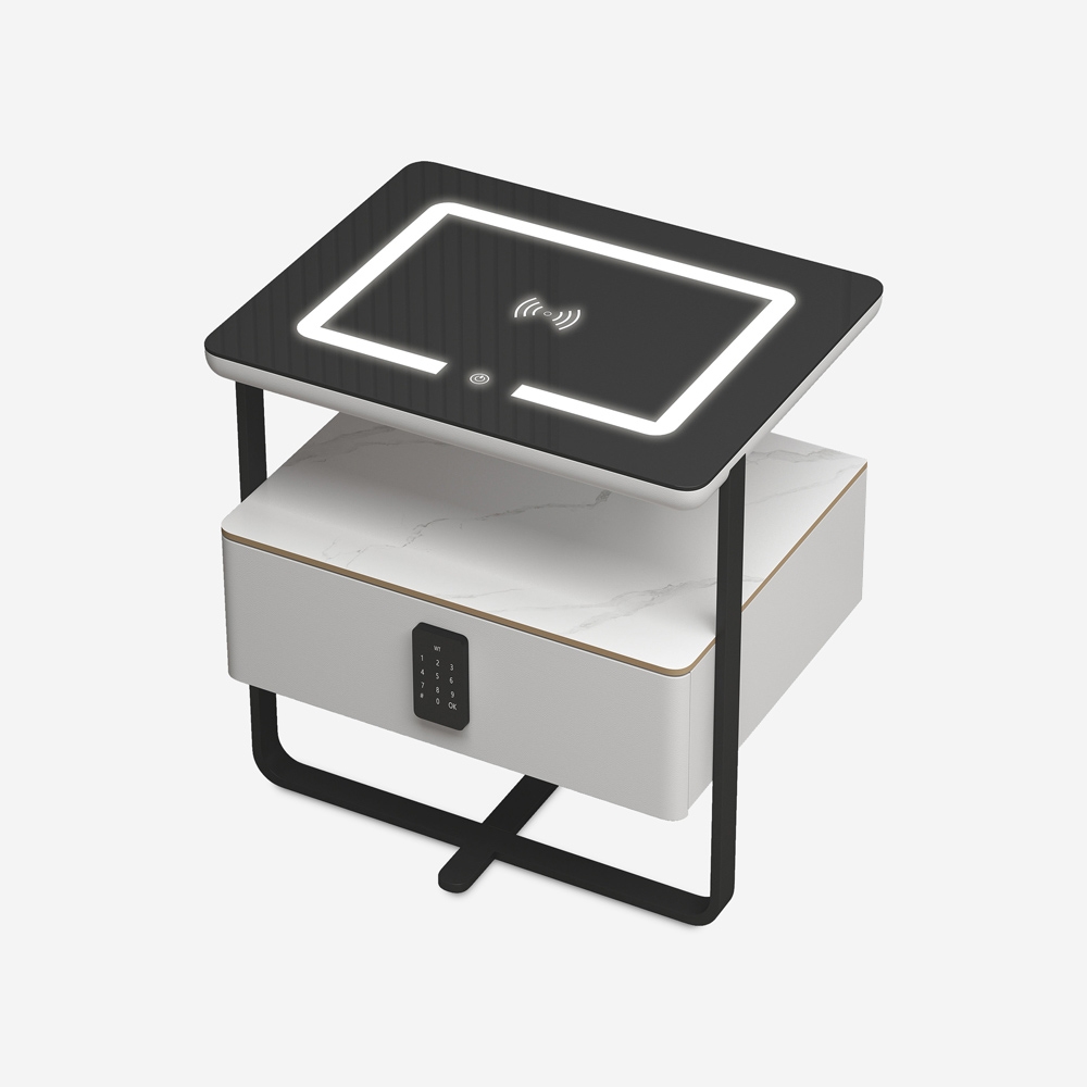 Nachtkastje met LED-lampje voor draadloos opladen en lade Klaas Aanbieding