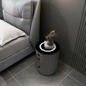 Modern rond nachtkastje met draadloze oplader, LED-lampje en 2 lades Moho Kortingen